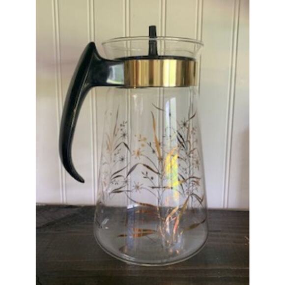 Pyrex Gold Wheat Retro 10 cup Coffee Carafe Vintage MCM - Picture 6 of 10